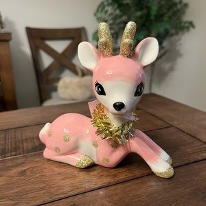 Target Wondershop Retro Sitting Ceramic Pink Deer NEW 2023